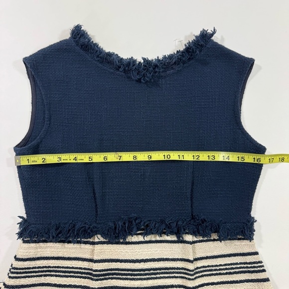 Vilagallo Navy Stripe Tweed Sheath Dress - Picture 5 of 7